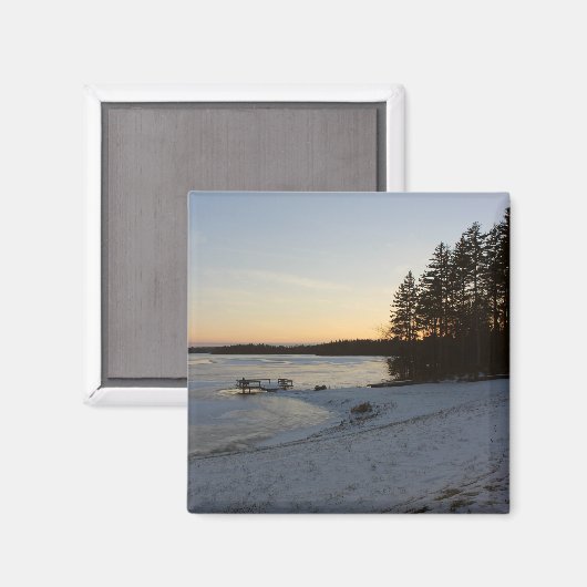 De Zonsondergang van de winter Magneet (Voorkant / Achterkant)