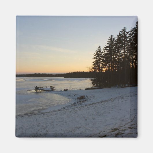De Zonsondergang van de winter Magneet (Voorkant)