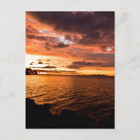 De Zonsondergang van het Eiland van Denaru, Fiji Briefkaart (Voorkant)