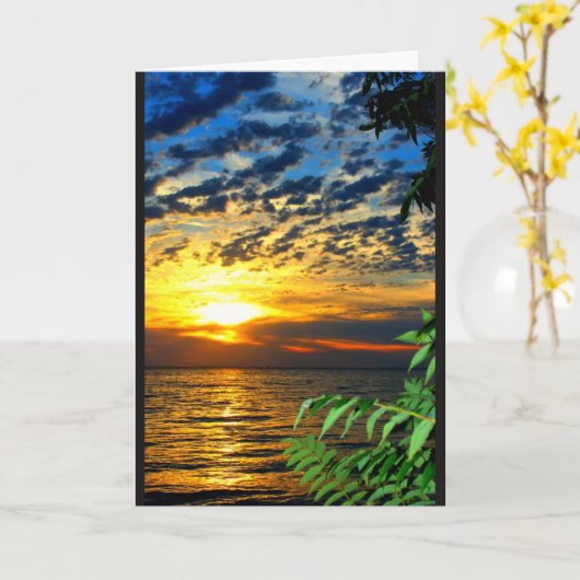 De Zonsondergang van het meer wordt goed spoedig Kaart (Gele Bloem)