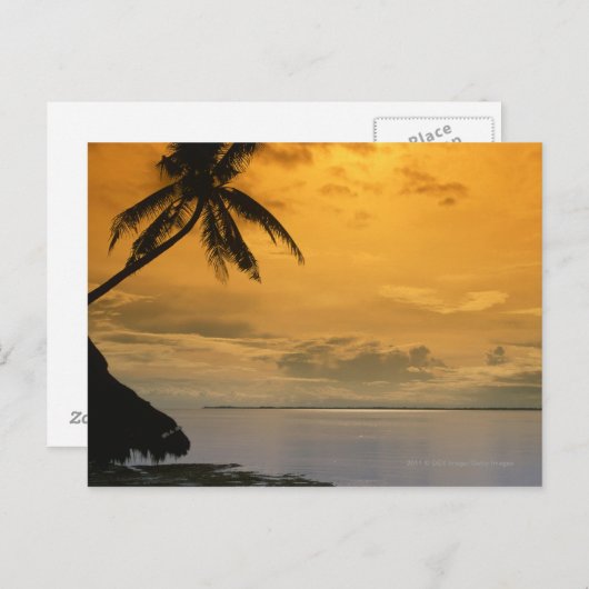 De zonsondergang van het strand briefkaart (Voorkant / Achterkant)