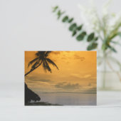 De zonsondergang van het strand briefkaart (Staand voorkant)