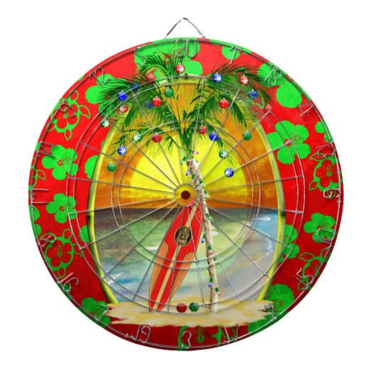 De Zonsondergang van het Strand van Kerstmis Dartbord (Voorkant)