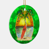 De Zonsondergang van het Strand van Kerstmis Keramisch Ornament (Rechts)