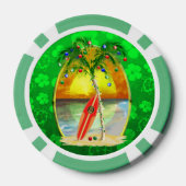 De Zonsondergang van het Strand van Kerstmis Pokerchips (Achterkant)