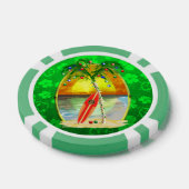 De Zonsondergang van het Strand van Kerstmis Pokerchips (Enkel)