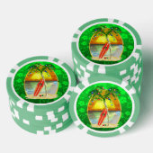 De Zonsondergang van het Strand van Kerstmis Pokerchips (Opstapeling)