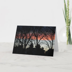 De Zonsondergang van Kerstmis Feestdagen Kaart