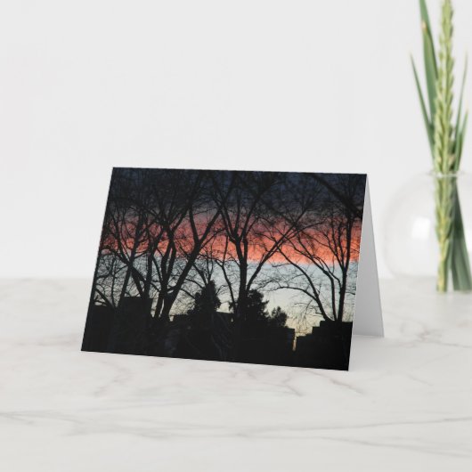 De Zonsondergang van Kerstmis Feestdagen Kaart (Voorkant)