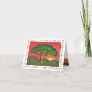 De Zonsondergang van Kerstmis van de acacia Feestdagen Kaart