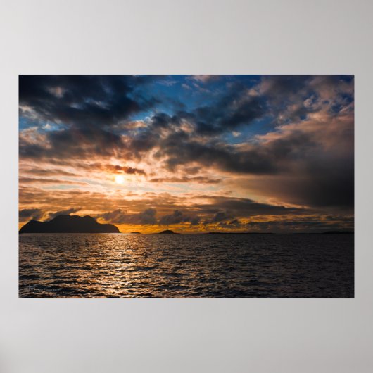 De zonsondergang van Noord-zee fotoprint. Alesund, Poster (Voorkant)