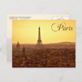 De Zonsondergang van Parijs met de Toren van Briefkaart (Voorkant / Achterkant)