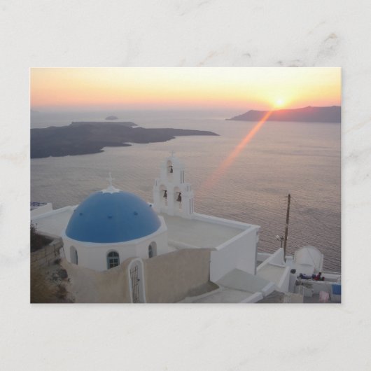 De Zonsondergang van Santorini Briefkaart (Voorkant)