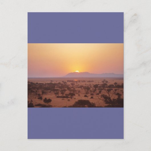 De Zonsondergang van Serengeti Briefkaart (Voorkant)