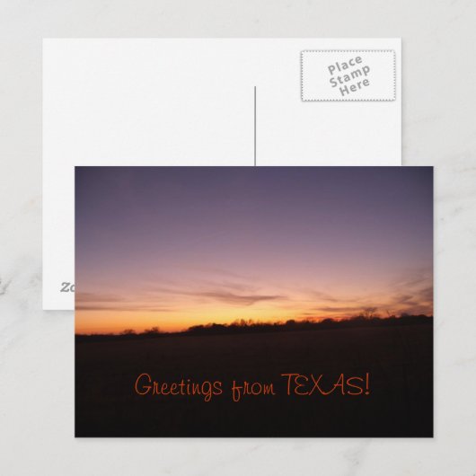 De Zonsondergang van Texas Briefkaart (Voorkant / Achterkant)