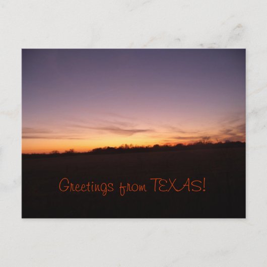 De Zonsondergang van Texas Briefkaart (Voorkant)