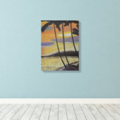De Zonsondergang van Tropisch Scène canvas kunst (Insitu (Houten vloer))