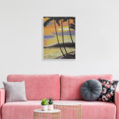 De Zonsondergang van Tropisch Scène canvas kunst (Insitu (Woonkamer))