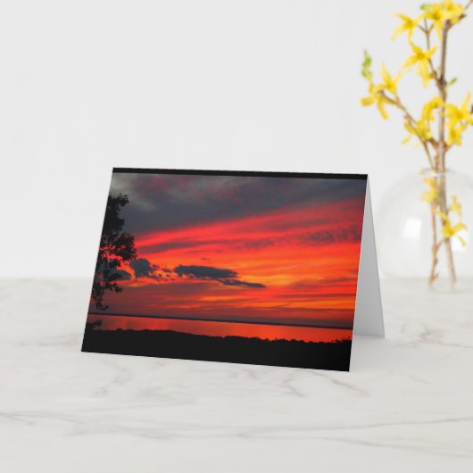 De Zonsondergang van Winnebago van het meer wordt Kaart (Gele Bloem)