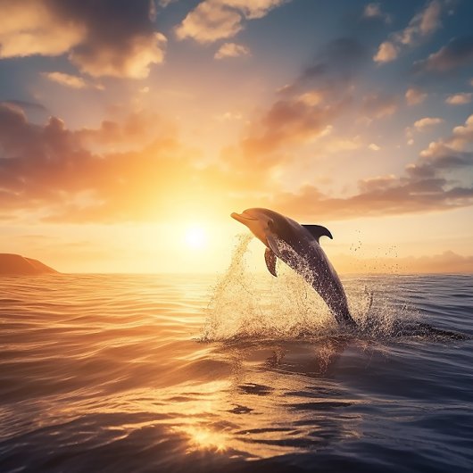 De zonsopgang begroeten - Dolphin Jigzaag Puzzle Legpuzzel