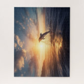 De zonsopgang begroeten - Dolphin Jigzaag Puzzle Legpuzzel (Verticaal)