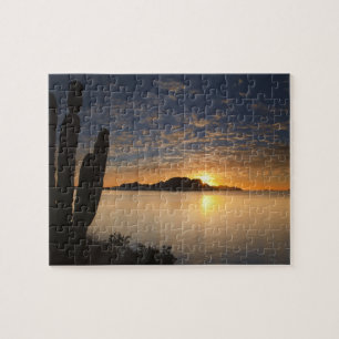 De zonsopgang boven Isla Danzante in de Golf van Legpuzzel