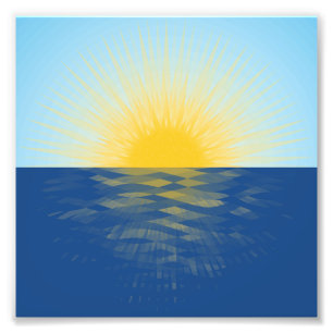 De zonsopgang over de Nieuwe Begin van de Oceaan Foto Afdruk