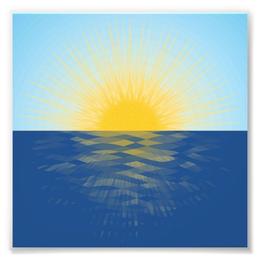 De zonsopgang over de Nieuwe Begin van de Oceaan Foto Afdruk (Voorkant)