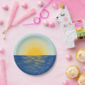 De zonsopgang over de Nieuwe Begin van de Oceaan Papieren Bordje (Feest)