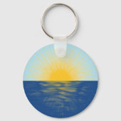 De zonsopgang over de Nieuwe Begin van de Oceaan Sleutelhanger (Voorkant)