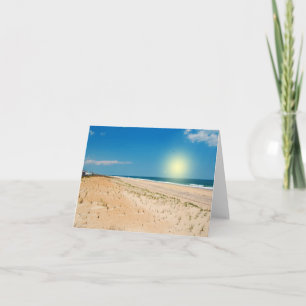 De Zonsopgang van het strand - notecard Kaart