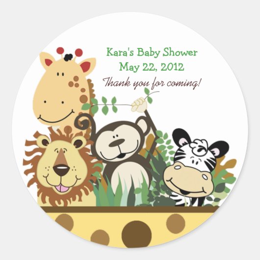 DE ZOO CREW (GEEL) Custom Favor Sticker (Voorkant)