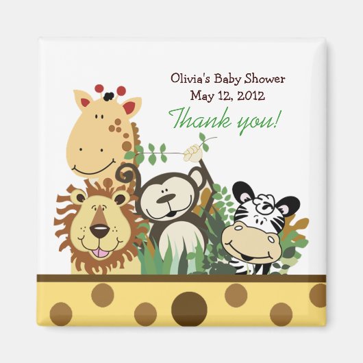 DE ZOO CREW (GEEL) Favor Magnet (Voorkant)