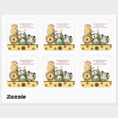 DE ZOO CREW (GEEL) SQUARE Favor Sticker (Vel)