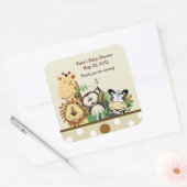 De Zoo Crew SQUARE Favor Sticker - Tan (Envelop)