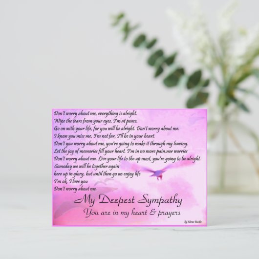 De Zorg van Don'y over me, Sympathy_Postcard Briefkaart (Staand voorkant)