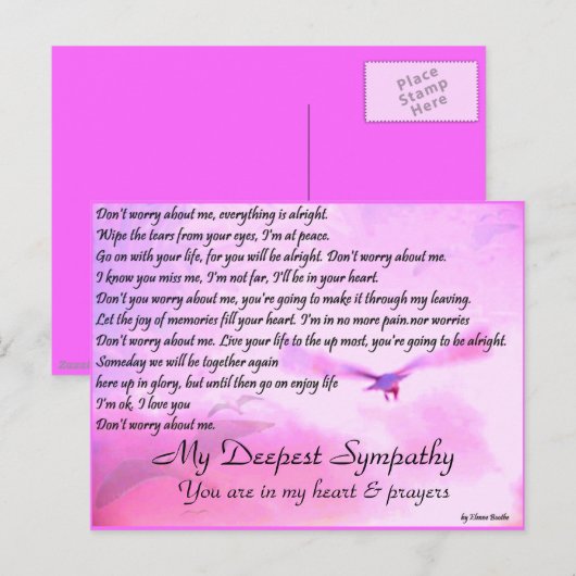 De Zorg van Don'y over me, Sympathy_Postcard Briefkaart (Voorkant / Achterkant)