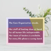 De zorgorganisatie staat bedankkaart (Staand voorkant)