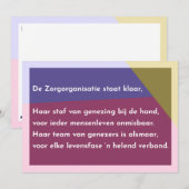 De Zorgorganisatie staat klaar Bedankkaart (Voorkant / Achterkant)