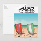 De zout-by-the-Zee Vintage poster. Briefkaart (Voorkant / Achterkant)