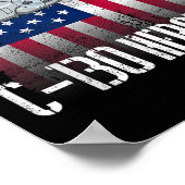 De zoute veteraan C-130 Hercules Amerikaanse vlag  Poster (Hoek)