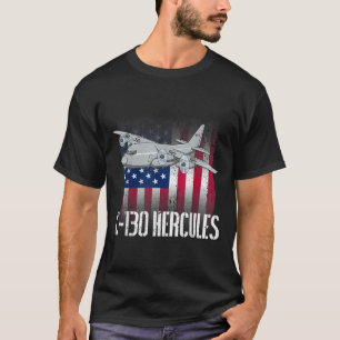 De zoute veteraan C-130 Hercules Amerikaanse vlag  T-shirt