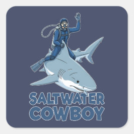 De Zoutwater Cowboy Vierkante Sticker