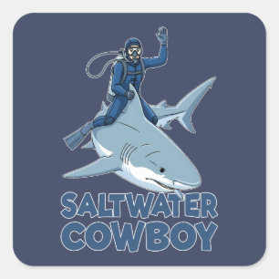 De Zoutwater Cowboy Vierkante Sticker