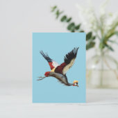 De Zuid-Afrikaanse gekroonde kraan in de middenvlu Briefkaart (Staand voorkant)