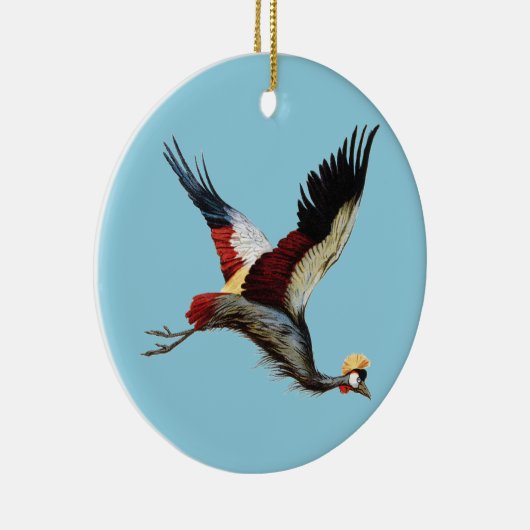 De Zuid-Afrikaanse gekroonde kraan in de middenvlu Keramisch Ornament (Rechts)