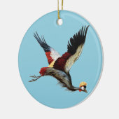 De Zuid-Afrikaanse gekroonde kraan in de middenvlu Keramisch Ornament (Links)