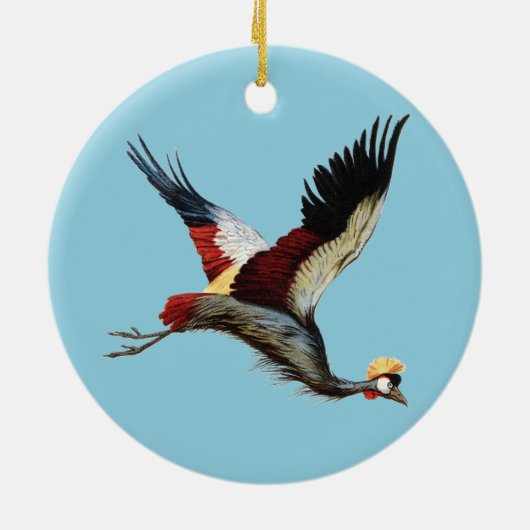 De Zuid-Afrikaanse gekroonde kraan in de middenvlu Keramisch Ornament (Achterkant)