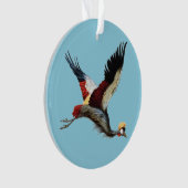 De Zuid-Afrikaanse gekroonde kraan in de middenvlu Ornament (voorkant)