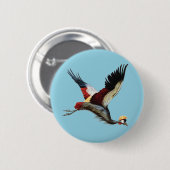 De Zuid-Afrikaanse gekroonde kraan in de middenvlu Ronde Button 5,7 Cm (Voorkant /achterkant)